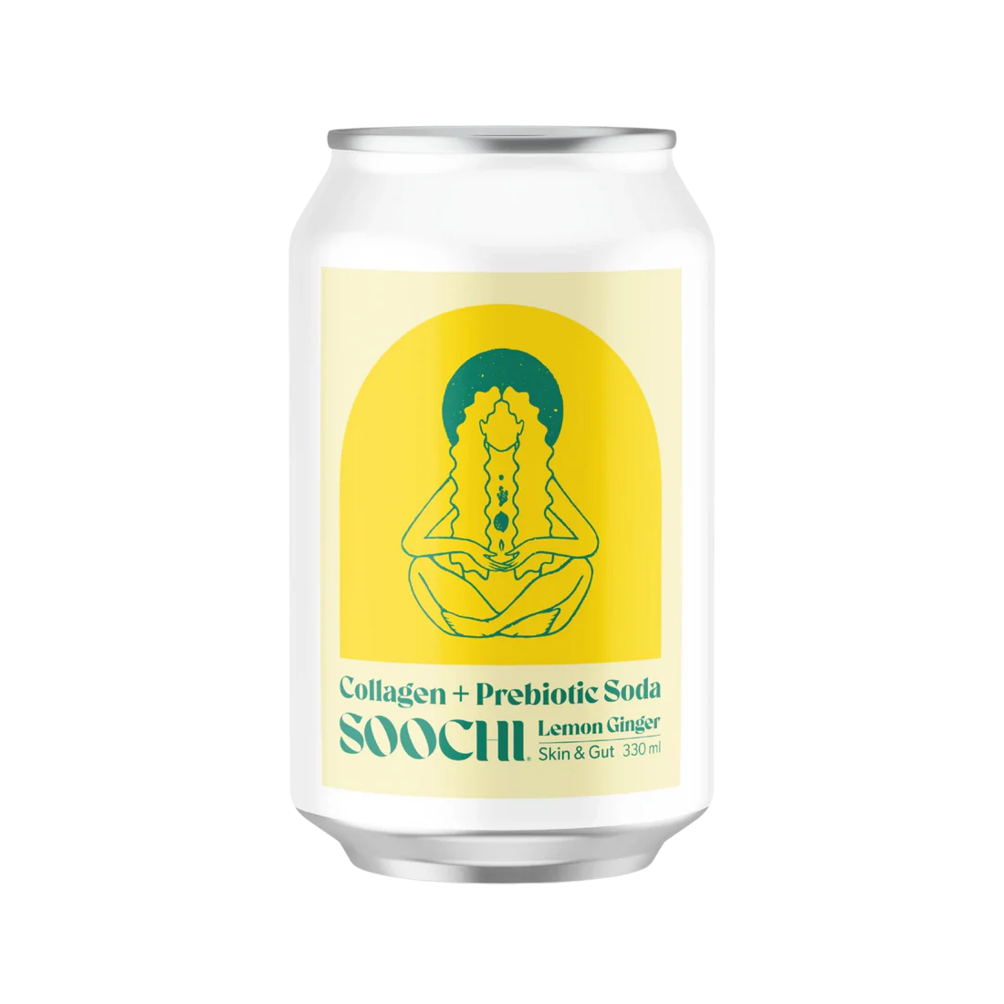 Soochi Drinks - Collagen + Prebiotic Soda- Lemon Ginger -4pk